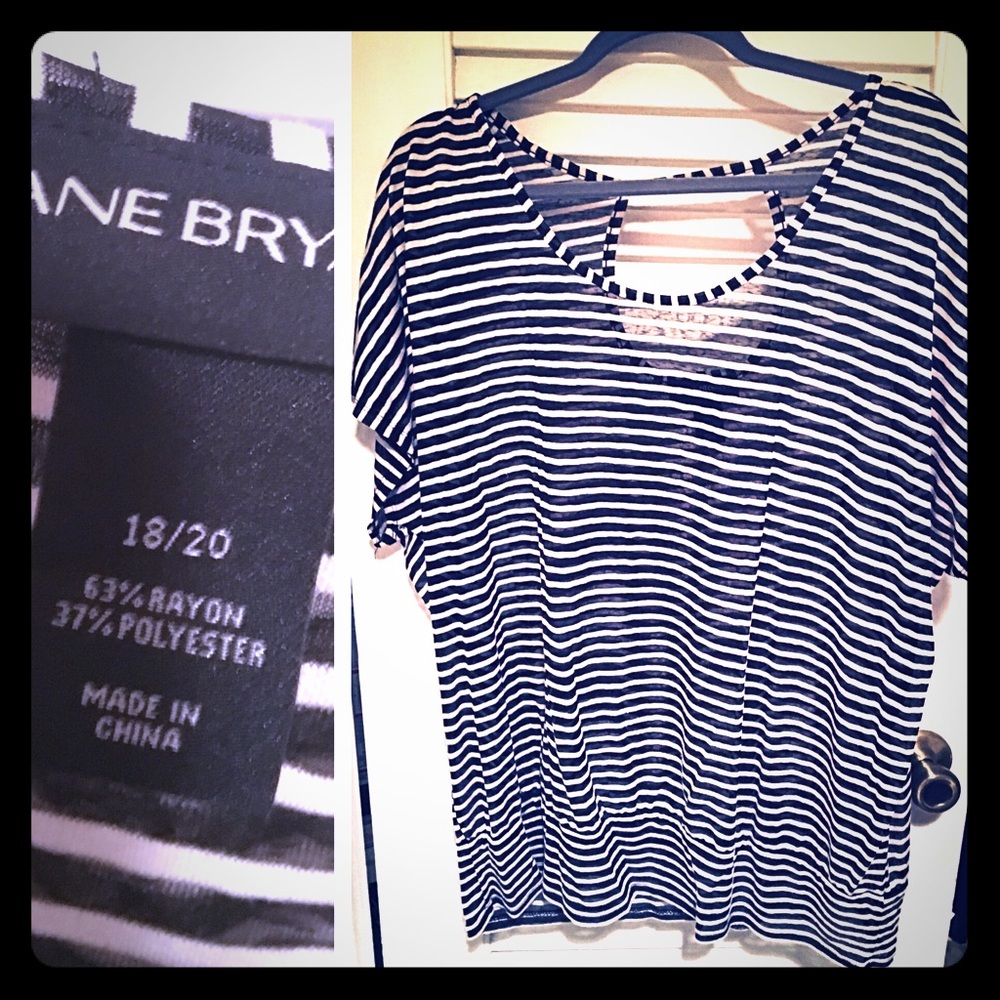 Lane Bryant Black & White Striped top